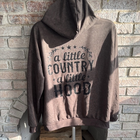 Tops - Brown Graphic Hoodie